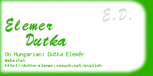 elemer dutka business card